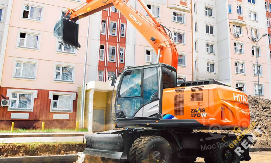 Аренда колесного экскаватора Hitachi ZX170W-5A thumbnail 0