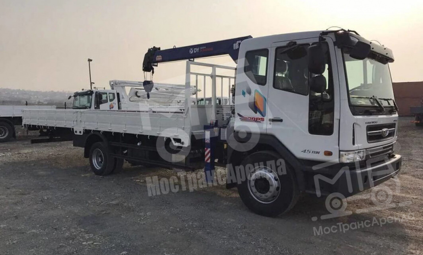 Аренда манипулятора Daewoo Novus с грузоподъемностью стрелы 3 тонны и грузоподъемностью борта 5 тонн thumbnail 0