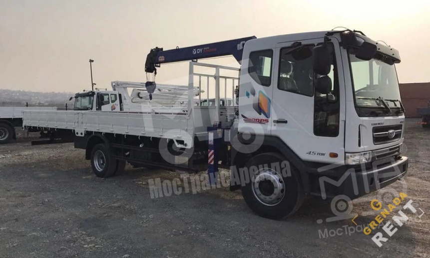 Аренда манипулятора Daewoo Novus с грузоподъемностью стрелы 3 тонны и грузоподъемностью борта 5 тонн thumbnail 0