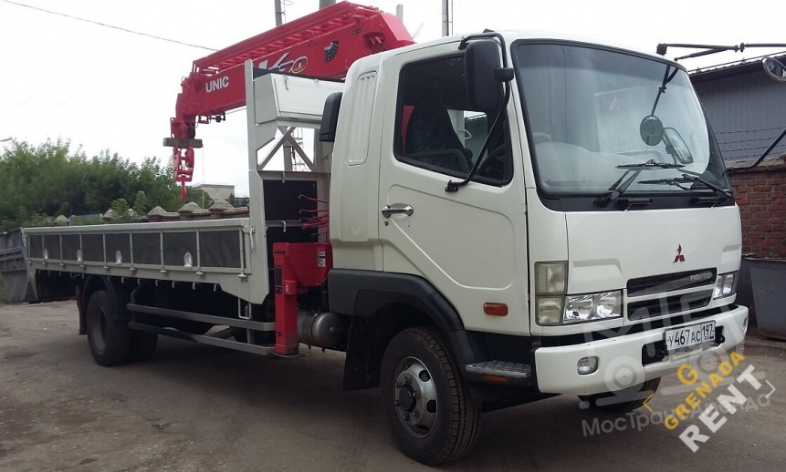 Аренда манипулятора Mitsubishi Fuso, стрела 3 тонны, борт 5 тонн thumbnail 1