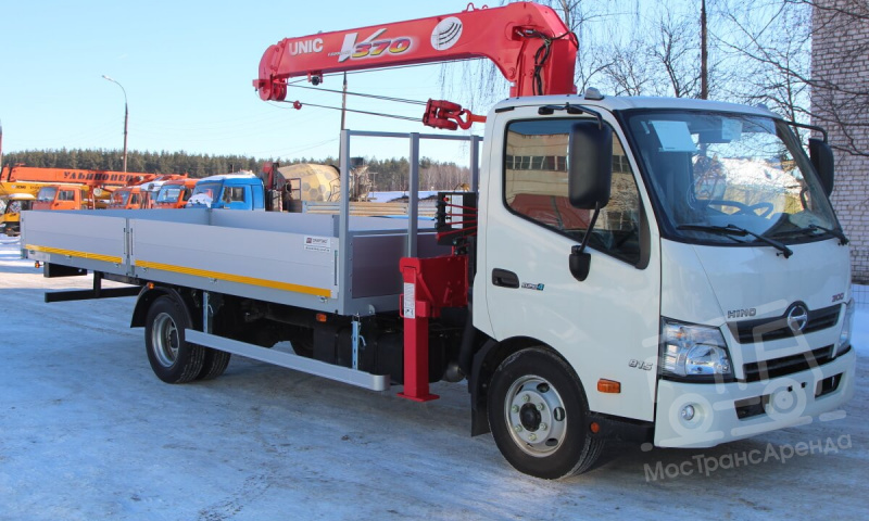 Аренда манипулятора Hino 300, стрела 3 тонны, борт 5 тонн thumbnail 2