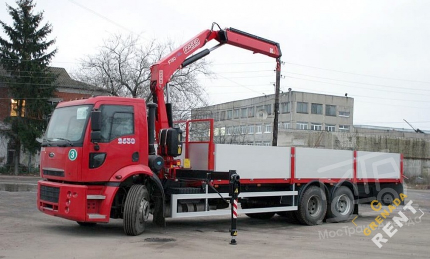 Аренда манипулятора Ford Cargo, стрела 5 тонн, борт 10 тонн thumbnail 1