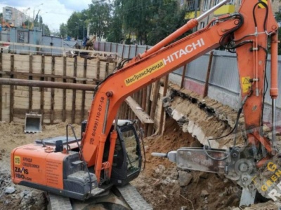 Аренда гидромолота 1 тонна на базе экскаватора 18 тонн