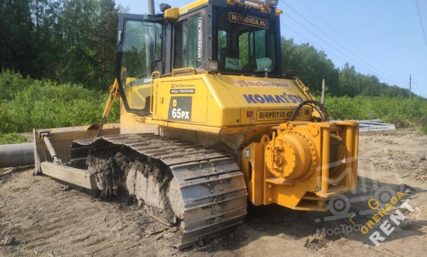 Аренда бульдозера Komatsu D65PX-16 болотоход с лебедкой thumbnail 0