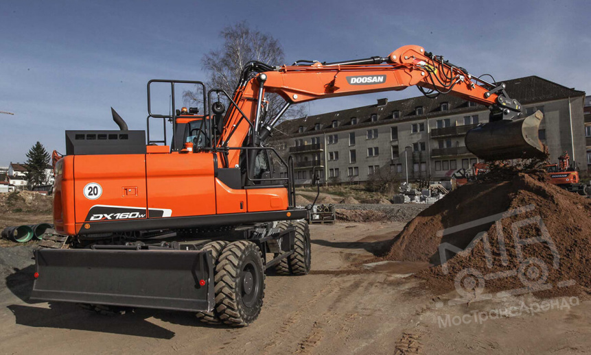 Аренда колесного экскаватора Doosan DX160W thumbnail 3