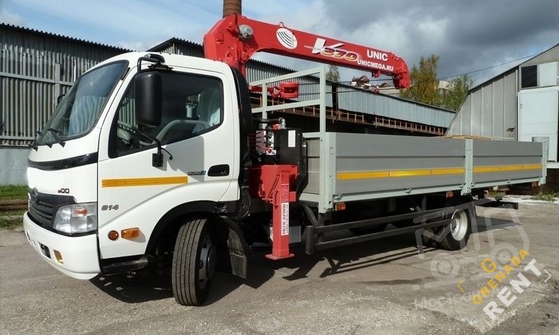 Аренда манипулятора Hino 300, стрела 3 тонны, борт 5 тонн thumbnail 1