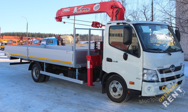 Аренда манипулятора Hino 300, стрела 3 тонны, борт 5 тонн thumbnail 2