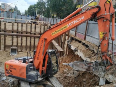 Аренда гидромолота 1 тонна на базе экскаватора 18 тонн