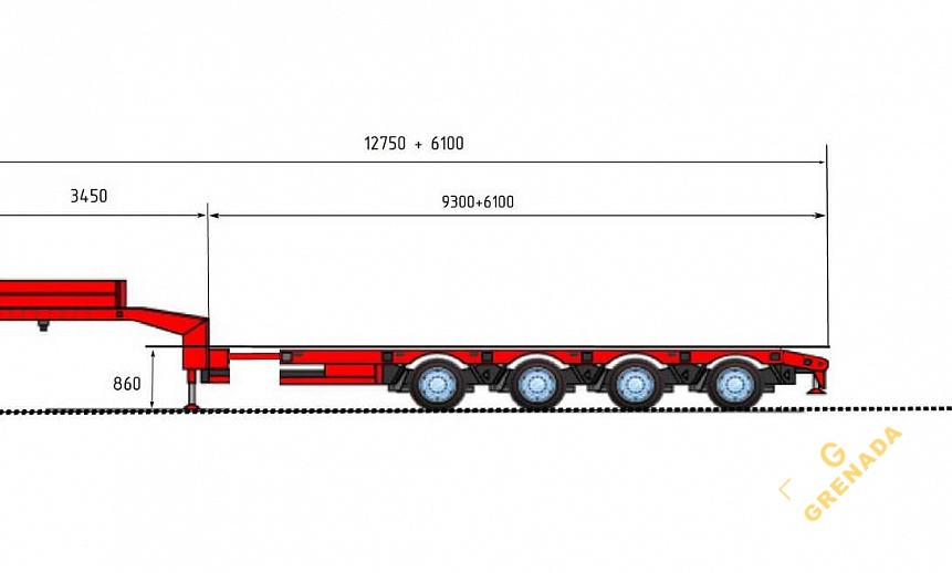 Аренда трала Max Trailer F-S44-1A1Y - 50 тонн thumbnail 3