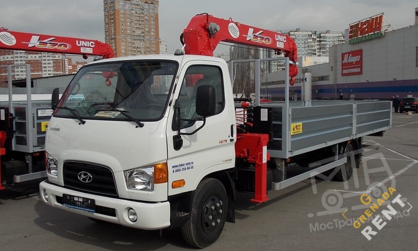 Аренда манипулятора Hyundai HD 78, стрела 3 тонны, борт 5 тонн thumbnail 1
