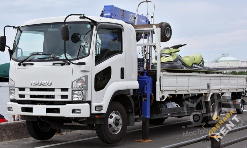 Аренда манипулятора Isuzu Forward, стрела 3 тонны, борт 5 тонн thumbnail 0